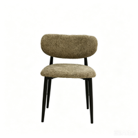 Chaise de salle à manger confortable et luxueuse avec pieds en métal, en tissu velours capitonné, style moderne du milieu du siècle