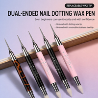Nouveau de l'usine : Stylo à double tête pour strass et cire à points, double usage, pour la pose et le retrait de strass, outils de nail art