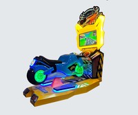 Machine de jeu de course de simulation de conduite de voiture et de moto électronique d'arcade Outrun en métal à monnayeur avec détection de mouvement, version anglaise