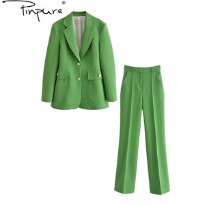 R10229S Bộ Com Lê Thường Ngày Có Túi Vá Phong Cách Châu Âu Và Mỹ Mới Mùa Xuân 2022 + Quần Ống Đứng - Product Image 1