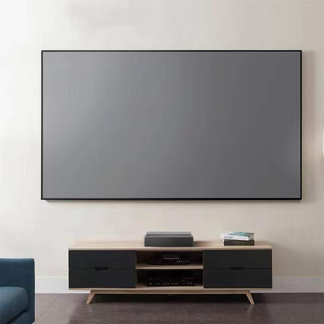 60 72 84 100 120 " 16:9 Fixed Frame 4k Hd Alr Projector Screen Wall Mounted Metal 1.2cm Narrow Frame Anti Light Projector Screen