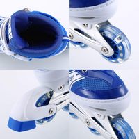 Patins à roulettes ajustables professionnels Istaride pour adultes, enfants et adolescents, roues lumineuses bleues et blanches, cadre en alliage d'aluminium, ABEC-7