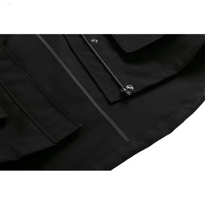 Quick Dry <b>Waterproof</b> Polyester Washed Formal <b>Parka</b> Hoodie Black <b>Waterproof</b> Lightweight <b>Jacket</b> - Product Image 5