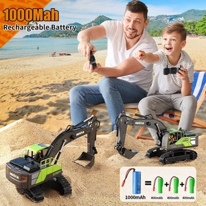 SJY-1661 Excavadora Eléctrica a Control Remoto de 12 Canales, Escala 1:18, Modelo Semi-Aleado, Juguete de Navidad para Niños, Uso Interior/Exterior - Product Image 5