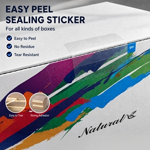 Easy Peel Shipping Seal Waterproof <b>Transparent</b> <b>Stickers</b> Tear Resistant Rectangular Adhesive Labels for Boxes - Product Image 1