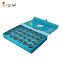 Boîte rigide personnalisée avec logo pour plusieurs petits pots, boîte cadeau magnétique de luxe avec insert en papier, boîte d'emballage pour boîtes de thé, bougies