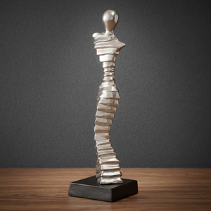 Sculpture d'art moderne abstraite en métal Jaffs Exports L 15.2 X B 15.2 X H 43.2 cm, pièce d'art figurative faite à la main, écologique, décoration de table - Product Image 3