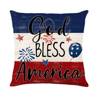 Housse de coussin personnalisée 4 juillet en stock, motif drapeau USA, prête à être expédiée et décor patriotique personnalisé pour fête