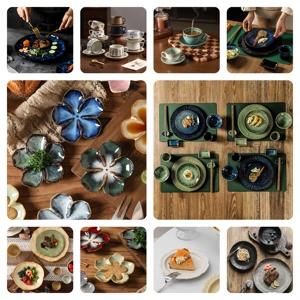 Assiette à fruits ronde en <span class=keywords><strong>porcelaine</strong></span> avec bordure dorée électro-plaquée et incrustation dorée, style luxe léger - Product Image 5