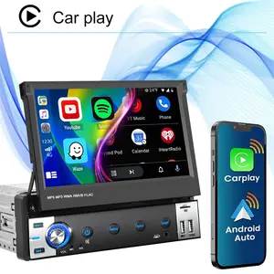 Android 7 Inch 1Din Automatic Retractable Radio 2+32G With Carplay GPS FM Support DVR 7 Color Backlight
