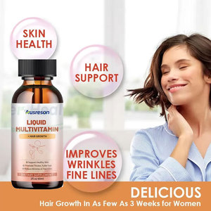 Ausreson Halal Multi-vitamines liquides en gouttes <span class=keywords><strong>pour</strong></span> la croissance des cheveux, supplément biologique OEM sous marque privée, multivitamines liquides en gouttes <span class=keywords><strong>pour</strong></span> adultes - Product Image 3