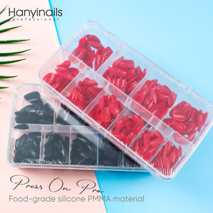 Hanyinails OEM Fournitures Nail Beauty cercueil d'amande rose douce conçu presse sur les ongles 600pcs boîte gros ongles français conseils - Product Image 6