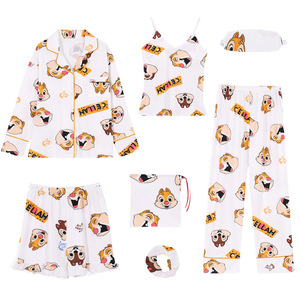 Pijama de Cuello Vuelto <span class=keywords><strong>Secret</strong></span> para Mujer, Ropa Cómoda para Estar en Casa, Conjunto de 7 Piezas - Product Image 6