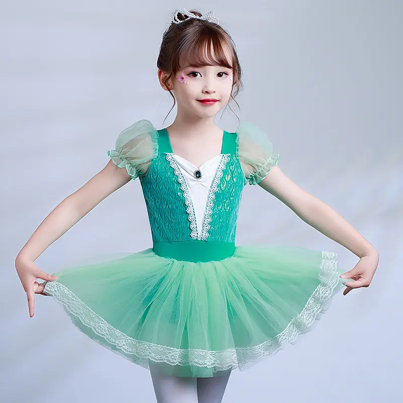 Girls Fairy Pompous Tulle Dance Performance Costume Little One-piece Summer Wizard Oz Ballerina Dress