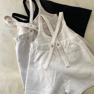 Shorts à bretelles en coton pour enfants, vêtements décontractés pour bébés, couleur unie, mode, pantalon pour bébé garçon - Product Image 2