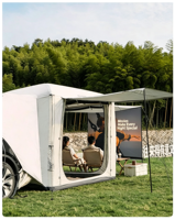 Tente de camping gonflable étanche pour hayon de SUV, 2,3 m de haut, protection UPF50+, en tissu Oxford argenté, personnalisable