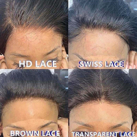 Perruque de cheveux humains vietnamiens bruts de 38-40 pouces, perruques lisses de cheveux humains indiens, perruques frontales HD sans colle pour femmes noires