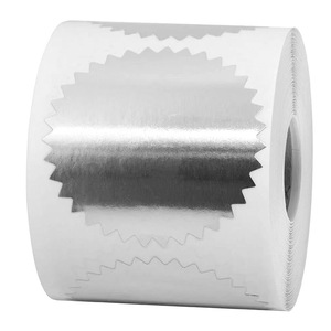 Ychon vàng kim loại cuộn Stickers gói phong bì giấy chứng nhận Wafer con dấu với cạnh răng cưa 250 cái/cuộn dập nổi con dấu dán - Product Image 2
