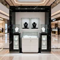 Kios Display Kabinet Logam LED Mewah Modern dengan Etalase Perhiasan Ramah Lingkungan yang Dapat Disesuaikan