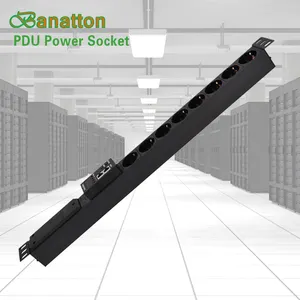 Pdu PDU 230V สวิตช์สำหรับ Datacenter,พาวเวอร์ซ็อกเก็ต Pdu ภาษาเยอรมันพื้นฐานพร้อมสวิตช์8Way แร็คเมาท์หน่วยจ่ายพลังงาน