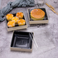Boîte d'emballage à emporter en bois, 50 pièces, récipients biodégradables pour aliments, biscuits, donuts, macaron, gâteau au chocolat, Canape, emballage de desserts