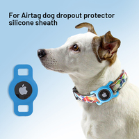 Noir Étanche Nylon Airtag Chien Collier Titulaire Anti-Perte GPS Tra De Protection Pet Collier Cas GPS Suivi Air Tag Couverture pour Chat