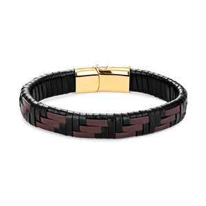Pulsera de Cuero Genuino Negro con Cierre Magnético de Acero Inoxidable 316L, Nuevo Modelo, Pulsera Azul para Hombre - Product Image 2