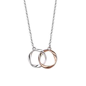 <span class=keywords><strong>Infinity</strong></span> <span class=keywords><strong>Love</strong></span> minimalisti anelli ad incastro collana con ciondolo Set di catene in acciaio inossidabile placcato oro per lui e lei - Product Image 3