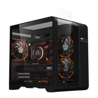 Mi tours bureau panoramique verre trempé pc boîtier cpu armoire atx refroidissement boîtier d'ordinateur de jeu
