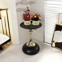 Table basse ronde en forme de tulipe moderne et luxueuse, table d'appoint en métal pour salon
