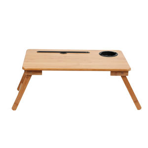 Mesa Plegable para Portátil Samexi de Bambú, Diseño de Trípode, Tamaño Pequeño/Mediano, Escritorio Plegable para Cama o Dormitorio - Product Image 4
