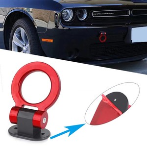 Anneau de remorquage universel décoratif en ABS rouge réglable pour crochet de remorquage de voiture - Product Image 2