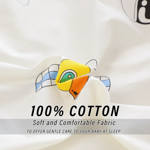 Ensemble de literie pour lit de bébé 3 pièces Douillette à motif astronaute avec drap-housse et oreiller | Literie chic mignonne Design bicolore - Product Image 3