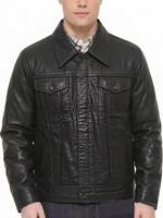 Veste de Travail Homme en Cuir PU Noir Délavé avec Logo Personnalisé, Col Revers et Multi-Poches, Style Trucker, Vente en Gros Usine pour Automne Hiver