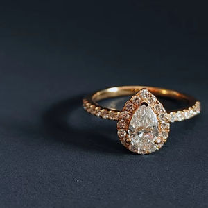 Bagues Classiques Personnalisées pour Femmes, Cadeau Tendance pour Anniversaire, Diamant Ouvert en Or 14k 18k avec Diamant de Laboratoire, Bijoux de Marque de Luxe - Product Image 1