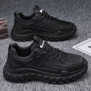 Zapatillas Deportivas Negras para Hombre, con Malla Transpirable, con Cordones, Zapatos Casuales Transpirables para Hombre, Suela de Goma, para Todas las Temporadas - Product Image 1