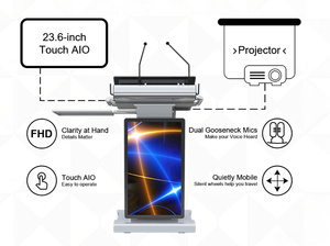 Podio Digital <span class=keywords><strong>Multimedia</strong></span> Inteligente con Pantalla Táctil de 23.6 Pulgadas, Púlpito Interactivo para Iglesia y <span class=keywords><strong>Atril</strong></span> Escolar con Ajuste de Altura - Product Image 3