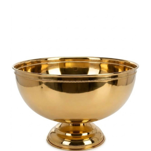Seau à champagne classique doré en laiton, seau à glace pour mariage, refroidisseur à vin en acier inoxydable, centre de table sur piédestal, à vendre - Product Image 1