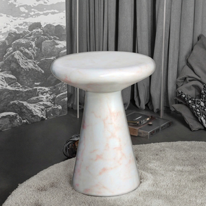 2025โต๊ะข้างทรงกลมโต๊ะข้างสีดำหินอ่อนสไตล์ทันสมัยโต๊ะข้างสีดำดีไซน์ใหม่ - Product Image 3