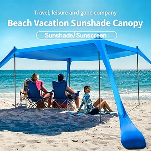 Grand auvent de plage avec cordes élastiques pour vacances d'été et activités de plein air - Product Image 6