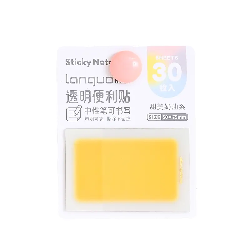 Novo Design Creative Stationery Colorido Transparente Sticky Notes Com Logotipo Personalizado 75x75cm