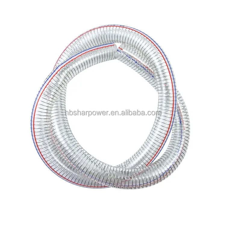 Sharpower all'ingrosso PVC trasparente 2 3 6 8 4 pollici filo di acciaio tubo di aspirazione acqua tubo