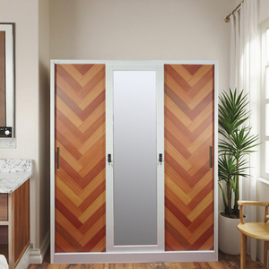 Fábrica al por mayor de 4 puertas Almirah <span class=keywords><strong>Guarda</strong></span> Garderobe precio Armadio Componibile acero armario diseños muebles de dormitorio - Product Image 3