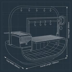 <span class=keywords><strong>Barbecue</strong></span> Patagonien Gaucho Grill demi-baril, parrilla argentine, avec crochets, accessoires de <span class=keywords><strong>barbecue</strong></span>, cuisson en extérieur - Product Image 2