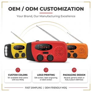 Radio Meteorológica de Emergencia con Manivela, Energía Solar, NOAA WB AM FM, Linterna LED y USB para Preparación en Caso de Terremotos y Tsunamis - Product Image 1