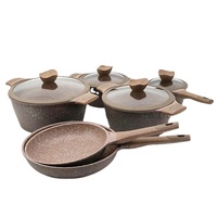 Chất Lượng Cao Cảm Ứng Cookware Frying Pan Đá Cẩm Thạch Đồ Nấu Nướng Nhôm Nồi Nấu Ăn Bán Buôn Chảo Không Dính Cookware Sets