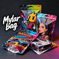 Sac anti-odeur 3.5g pochette debout Ziplock emballage alimentaire comestible sacs en Mylar imprimés personnalisés pour bonbons gommeux