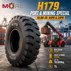 ยางรถขุดเหมือง 18.00-25 44PR IND-4/E-4 รุ่น H179 สำหรับรถยกตู้คอนเทนเนอร์ รถรีชสแต็คเกอร์ และงานปฏิบัติการกับอุปกรณ์ขุดเหมืองหนัก - Product Image 1