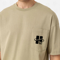 Nueva Llegada: Camiseta Oversize de Algodón 100% con Bordado Plano Personalizado, de Gran Gramaje, para Hombre, Estilo Boxy, Corta, para Correr y Entrenar