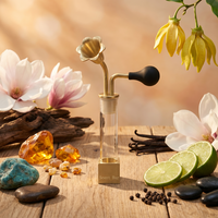 Flacons de test en verre pour parfum, huile essentielle, spiritueux, café, testeur d'odeur de parfum avec base en cuivre